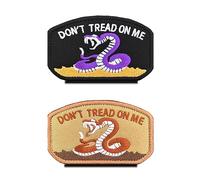 2 Pack All New Don't Tread On Me Patch Full Embroidery Tactical Snake Pride Flag Patch with Hook and Loop Backing for Clothes Hat Backpacks Vest Team Work Travel Tactical Activities