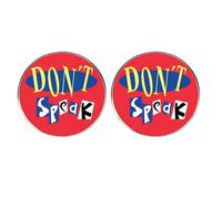 2-Pack Alloy Round Button Pins - Bold 'DON'T Speak' Design, Vintage Retro Statement Badge