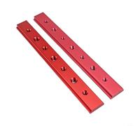 2-Pack Aluminum Alloy T-Track Slider for Table Saws, Woodworking Benches & Miter Saws - 100-450 mm Adjustable T-Slot Mounting Bar, Red(200mm)