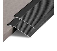 2 Pack Aluminum Floor Transition Strip Door Bar,Floor Bar for Doorways Threshold Ramp Tile Laminate Planks,Bridge The Height Between 10-35mm(Black,0.9m × 10cm)