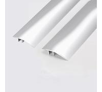 2 Pack Aluminum Floor Transition Strip Door Bar,Floor Bar for Doorways Threshold Ramp Tile Laminate Planks,Bridge The Height Between 6-12mm(Silver,0.9m × 4.3cm)