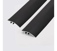 2 Pack Aluminum Floor Transition Strip Door Bar,Floor Bar for Doorways Threshold Ramp Tile Laminate Planks,Bridge The Height Between 6-12mm(Black,0.9m × 4.3cm)