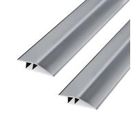 2 Pack Aluminum Floor Transition Strip Door Bar for Doorways Threshold Ramp Tile Laminate Planks,Bridge The Height Between 6-12mm(Iron Grey,0.9m × 4.3cm)