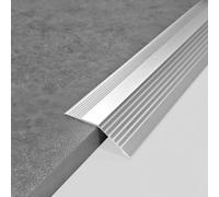 2 Pack Aluminum Floor Transition Strip Self Adhesive,Metal Door Bar,Textured Floor Bar for Doorways Threshold Ramp Tile Laminate Planks,Bridge The Height Between 6-20mm(Silver,0.9m × 5.5cm)