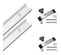 2-Pack Aluminum T-Rails with Screws and Pre-drilled Mounting Holes, Suitable for Woodworking and DIY Tool Making.(20cm)