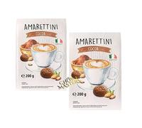 2 Pack Amaretti Biscuit Gift | Traditional Crunchy Amarettini Cocoa Biscuits | Classic Authentic Italian | Cacao 2 X 200 g