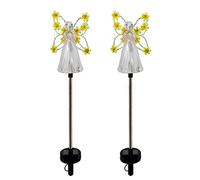 2 Pack Angel Solar Lights LED Solar Garden Lights Outdoor Garden Decoration Waterproof Solar Lights for Halloween Christmas (Yellow)