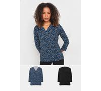 2 Pack Animal Print Wrap Top M&Co Black 12