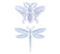 2 Pack Animal Silicone Molds 3D Dragonfly and Bee