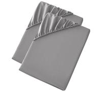 2 Pack Anti-Allergy Anti-Bacterial Brushed Microfibre Fitted Bed Sheet - 28cm Depth, Easy Care, Fade Resistant (Silver, Super King)