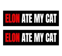 2 Pack Anti Elon Bumper Sticker - I Bought This Before We Knew Elon was Crazy!Funny Tesla Club Car Sticker Elon Regret! Model X Y 3 S Vinyl Window Cling Decal (Elon are My CAT)