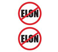 2 Pack Anti Elon Round NO Bumper Sticker Elon was Crazy Sticker Funny Elon Musk Decal Anti Elon Club Car Window Sticker 6in*6in (White)