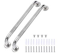 2 Pack Anti Slip Shower Grab Bar Handle, Chrome Stainless Steel Bathroom Grab Bar, Knurled Bathroom Balance Bar,Safety Hand Rail Support,Handicap Elderly Senior Assist Bath Handle 20inch