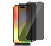 2-Pack Anti Spy Privacy Screen Protector for iPhone 17 Pro 6.3 inch, 9H Hardness Tempered Glass with Anti Scratch, Full Coverage HD Clear View, Bubble Free Installation & Case Friendly