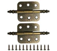2 Pack Antique Brass Butt Hinges, 70x35mm Vintage Decorative Hardware | Thickened Iron Build, Smooth Silent Operation, Standard Holes, Includes Screws for Cabinets Drawers Jewelry Boxes Woodcraft