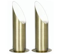 2 Pack - Antique Brass Vintage Retro Up Light Spot Floor & Table Light | Wall Uplighter | 1 x GU10 Lamp Bulb Required (Not Included) | Lounge - Office - Bedroom | UK 3 Pin Plug