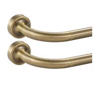 2 Pack Antique Bronze Disc Curtain Rods, 28-48 Inches Window Curtain Rod,Adjustable Room Darkening Curtain Rod with Aluminum Finials and Brackets,Wrap Around Design