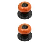 2 Pack Antique Cabinet Knobs Vintage Ceramic Drawer Pulls Furniture Door Knobs Round Single Hole Cupboard Knobs with Screws Wardrobe Handles for Dresser Cabinet,Decorative (B,Orange)