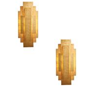 Loops 2 PACK Antique Gold Leaf Panel Wall Light - Twin G9 LED - Decorative Sconce Loops Multicolor