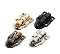 2 Pack Antique Iron Luggage Buckle, Heavy Duty Duckbill Latch with Locking Hoop for Flight Case, Jewelry Box, Silver Gold Black Bronze