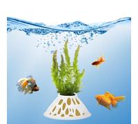 2 Pack Aquarium Plant Pots - White Plastic Aquatic Planters with Side Vent Holes, Shatterproof & BPA-Free Fish Tank Decor for Live Plants, Shrimp, Java Fern, Anubias - Freshwater & Saltwater Safe