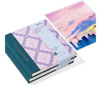 2 Pack Arrtx Square Watercolor Sketchbook, 5.47x5.47'', 140 LB, 300 GSM, 100% Cotton Paper, Cold Press, 48 Sheets, Hardcover Watercolor Journal for Use As Travel Notebook for Artists Adults Students