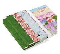 2 Pack Arrtx Watercolor Journal, 7.28x4.13'', 140 LB, 300 GSM, 100% Cotton Paper, Hot Press, 48 Sheets, Hardcover Watercolor Sketchbook for Use As Travel Notebook for Artists Adults Students