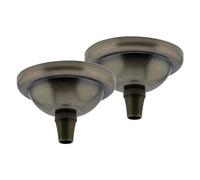 2 Pack Art Deco 67mm Diameter Small Metal Ceiling Rose and Colour Matched Metal Grip in Brushed Antique Brass Finish