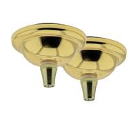 2 Pack Art Deco 67mm Diameter Small Metal Ceiling Rose and Colour Matched Metal Grip in Polished Brass Finish
