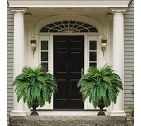 2 Pack Artificial Boston Fern Bush,Uv Resistant Lifelike Artificial Boston Fern,Artificial Ferns That Look Real,Large Fake Ferns,Faux Fern Plants for Home, Office, Garden Indoor Outdoor Decoration