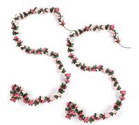 2 Pack Artificial Flower Garlands Fake Rose Vines Hanging Garland- 45 Simulated Roses,Artificial Flower Vine Hanging Rose Garlands for Outdoor Indoor Wedding Wall Badroom Decoration (Pink Flower)