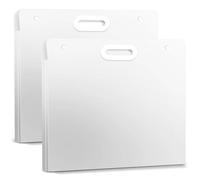 2 Pack Artwork Folder with Handle Waterproof Artwork Organizer for Painting Sketch Photography and Posters 17.3 X 14.2 Inches White Durable Portfolio Storage Solution for Artists and Creatives