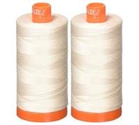 2-Pack - Aurifil 50WT - Oyster (2405) Solid - Mako Cotton Thread - 1422 Yards Each