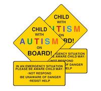 2 Pack Autism Awareness Car Magnets - Child with Autism On Board Car Decal for Car Truck SUV Van Window Bumper Reusable
