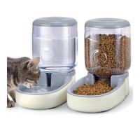 2 Pack Automatic Cat Feeder and Water Dispenser Pet Feed Bowl Dog Gravity Food Feeder and Waterer Set for Small Medium Pets Puppy Kitten 1 Gallon