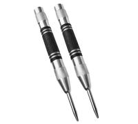 2 Pack Automatic Center Punch, Steel Adjustable One-Handed Spring Impact Loaded Center Hole Punch, Precision Marking Tool for Engineers, DIY & Workshop Use (Black Steel)