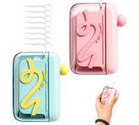 2 Pack Automatic Pop-up Portable Floss Dispenser with 100 Dental Floss Picks, Refillable Tooth Pick Holder Dispenser for Home, Restaurant, Travelling Hotels Dinners