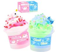 2 Pack Axolotl Cloud Slime Kit, Scented DIY Slime Toys for Girls Boys, Squishy Sensory Toy Cute Stuff, Teenage Girl Birthday Gifts Party Favors Stocking Stuffers for 4-12 Year Old Kids