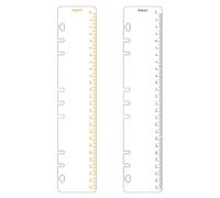2 Pack B5 19 Holes Page Marker Ruler Plastic Binder Ruler Divider Ruler for Journal Magazine Notebook (GRuler, B5)