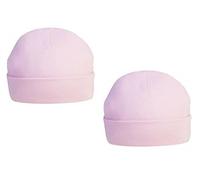 Soft Touch Newborn Essentials Baby Hats, 100% Cotton Newborn Plain Hats, Twin Pack NB and 0-3 Months, Baby Essentials for Newborn Boy and Baby Girl