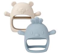 2 Pack Baby Teething Toys, Teether for Baby, Silicone Mitten Teething Toys for Babies, Newborn Teethers Toys 0-3-6-12 Months, Chew Toys Hand Pacifier for Soothing Teething Pain Relief