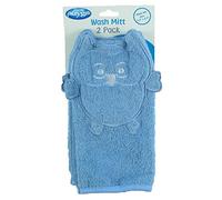 2-pack Baby Wash Mitts 9.5" x 5.5" - OWL (Blue) by Playgro