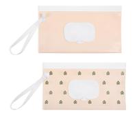 2 Pack Baby Wipes Dispenser, Portable Refillable Wipe Holder with Hanging Loop Baby Wipe Holder Bag Keeps Wipes Fresh Reusable Baby Wipes Container on The Go for Travel Outdoor Outing Camping Hiking