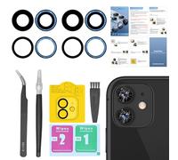 2 Pack Back Rear Camera Lens Glass Replacement for iPhone 11 with Pre-Installed Adhesive, Include Repair Tool Set+ Installation Manual+ Camera Lens Protector