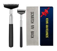 2 Pack Back Scratcher for Men Women,Portable Extendable Stainless Steel Telescoping Back Scratchers Oversized and Normal Size with Carrying Bag