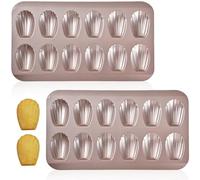 2 Pack Baking Molds 12-Cavity French Shell-Shaped Madeleine Cookies Molds High-Temp Resistant Nonstick Cookie Cake Pan for Cakes, Muffins and Desserts Cookie Cake Pan