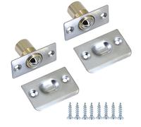 2 Pack Ball Door Catches - Adjustable Roller Spring Bearing Latches for Closet, Wardrobe, Cabinet (Silver)
