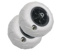 2 Pack Balloon Wheels for Beach Cart, 9 Inch Inflatable Replacement Wheels for Kayak Trolley Camping Garden, Silver Gray, Balloon