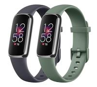 2-Pack Bands for Fitbit Luxe Bands for Women Men, Soft Silicone Wristband Replacement Strap for Fitbit Luxe Special Edition Fitness Tracker (Midnight Blue+Olive Green, Small 5.5" - 7.3")
