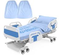 2 Pack Bariatric Hospital Bed Sheets - 42x80x12 Inch Deep Pocket Fitted Sheets for Oversized Medical & Bariatric Mattresses - Soft Knitted, Durable & Stretchable (Blue)
